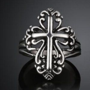 NEW James Avery Style SS Cross Scroll Ring